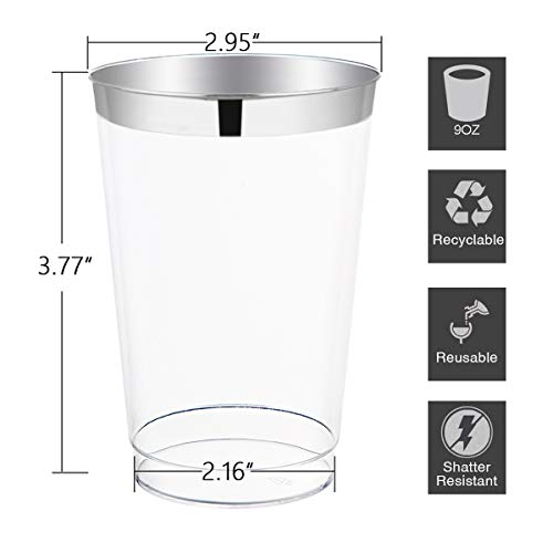 200PCS Silver Plastic Cups (200 Count)