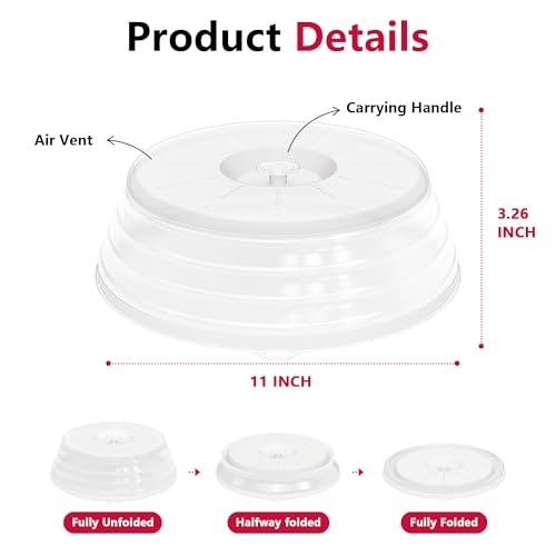 Microwave Splatter Cover Vented for Food with Hook Hole