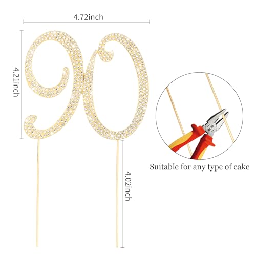90th Birthday Decorations Happy Birthday Cake Topper
