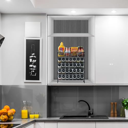 Spice Rack Organizer with 28 Spice Jars