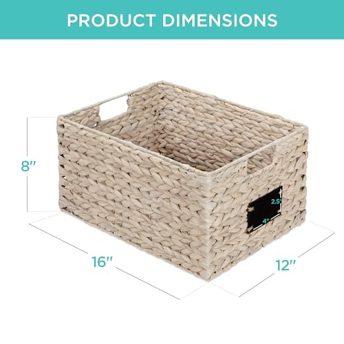 Pantry Baskets Set of 2 16x12in Water Hyacinth Storage Baskets (2 Count)
