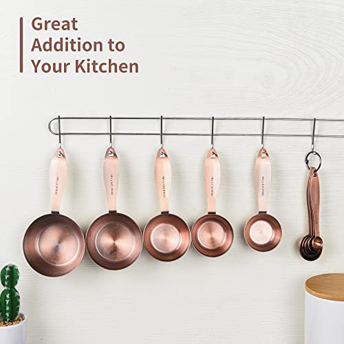 Copper measuring cups and spoons set