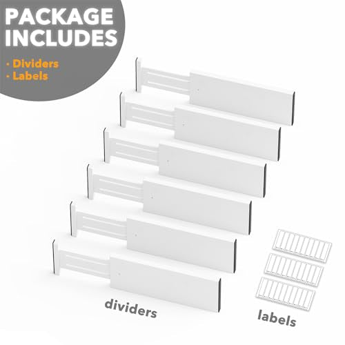 Bamboo Dresser Drawer Dividers 6 Pack (6 Count)