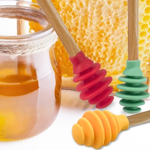3 Pack Silicone Honey Dipper Sticks