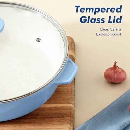 Nonstick Ceramic Skillet with Lid 12
