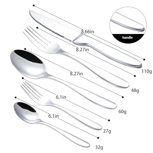 Silverware Set with Steak Knives (20 Count)