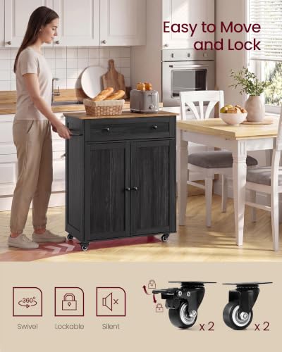 Mobile Kitchen Wooden Island Cart with Storage for Dining Room