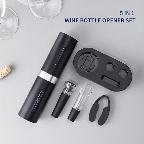 Electric Wine Bottle Opener Set Rechargeable Wine Corkscrew Cordless Wine Set with Charging Base