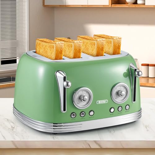 4βSlice Retro Green Toaster Model TR03