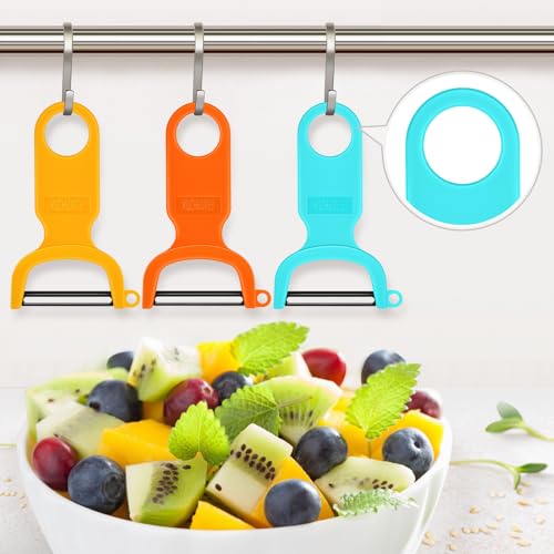 Original Vegetable Fruit Peeler Carbon Steel Blade 3 Pack Orange (3 Count)