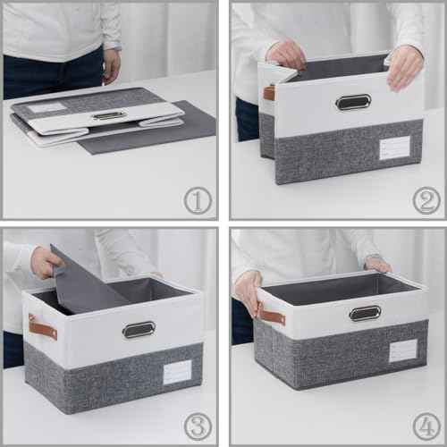 Larger Foldable Storage Bins with Handles [5 (5 Count)