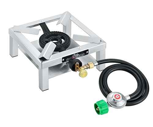 Propane Burner Angle Iron Camp Stove with CSA Listed Regulator and 4ft Hose