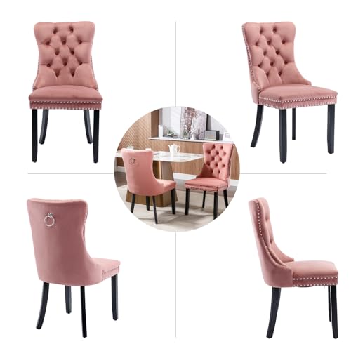 Pink Velvet Dining Chairs Set of 4 (4 Count)