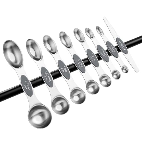 Stainless Steel Magnetic Measuring Spoons Set of 8