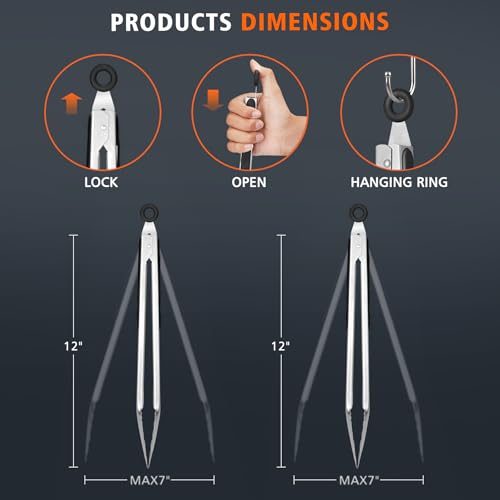 Stainless Steel Kitchen Tongs (2 Count)