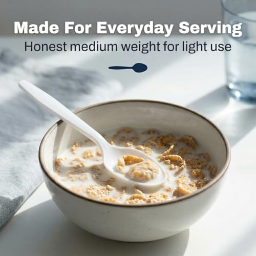 Plastic Spoons White Heavy Duty Disposable Teaspoons (1000 Count)