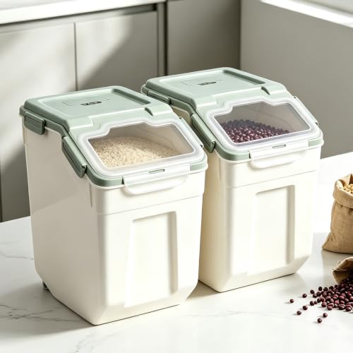 50 lb Large Food Grade Container for Rice Flour Sugar (4 Count)