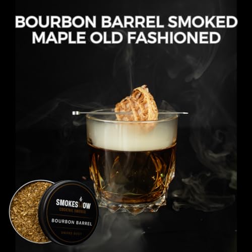 Premium Walnut Wood Cocktail Smoker with One 4 oz tin. Great for Whiskey & Old Fashion. Coated in Safe Food Natural Beeswax