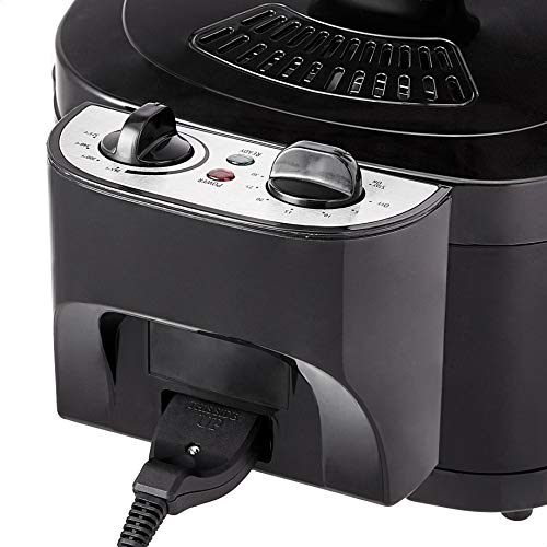 2.1-Qt (2.0L) Electric Deep Fryer with 8-Cup Oil Capacity, Adjustable Temperature Control, Timer, Easy Draining Removable Basket, Viewing Window, 1500W, Black