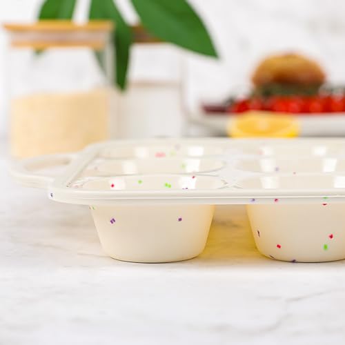 2Pack Silicone Muffin Pan for Baking with Metal Reinforced Frame