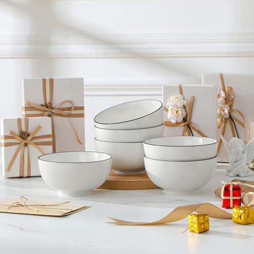 26 Oz Ceramic Cereal Bowls Set of 6 (6 Count)