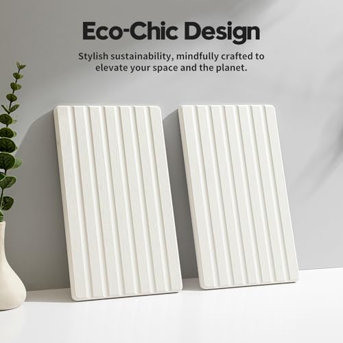 2PCS Water Absorbing Stone Drying Tray Mat for Bathroom Sink & Kitchen Counter Organizer (2 Count)