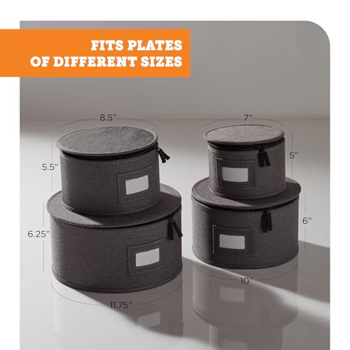 4 Piece Quilted China Plate Storage Set