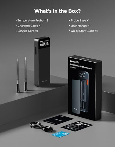 Smart Wireless Meat Thermometer Digital 2 Probes with App Alarm