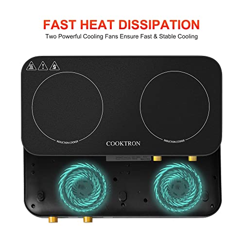 Portable Induction Cooktop 2 Burner with Griddle Pan