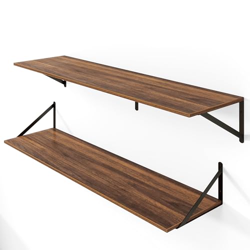 44W x 12D Deep Floating Shelves Set of 2 Walnut (2 Count)