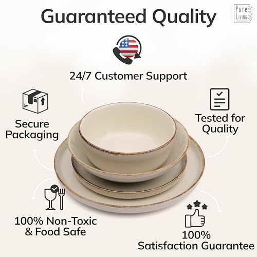 24 Piece Stoneware Dinnerware Set for 6 (24 Count)