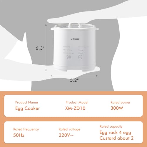 Egg Cooker, 6-in-1 Electric Egg Boiler for Hard Boiled Eggs