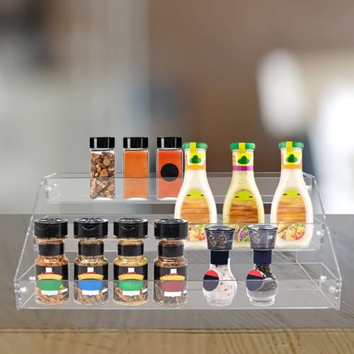 3 Tier Clear Acrylic Spice Rack Organizer for Cabinet Countertop