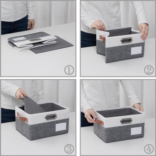 Foldable Storage Bins with Handles [3 (3 Count)