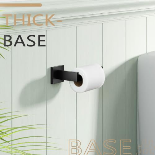 Black Toilet Paper Holders Bathroom Toilet Paper Roll Holder SUS304 Stainless Steel Contemporary Wall Mounted (2 Count)