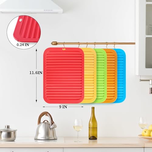 5 Pack Silicone Trivets for Hot Pots and Pans