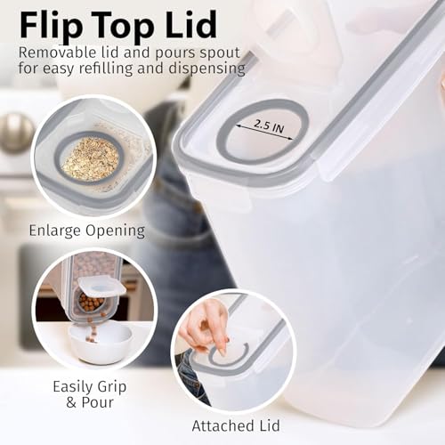 2 Pack (6.3L / 213OZ) EXTRA Large Airtight Food Storage Cereal Containers for Bulk Food Storage BPA-Free Plastic Container, Pantry Organization and Canister for Rice, Pasta, Sugar & Flour (2 Count)
