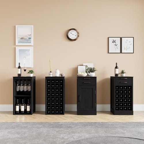 6 Tier Wine Rack Freestanding Floor with 2 Drawers