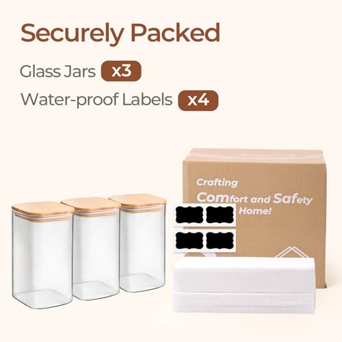 Glass Storage Containers with Lids 1.4 Qt (3 Count)