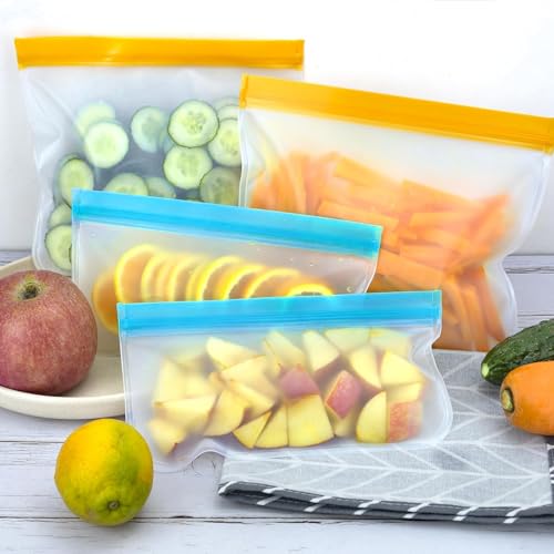 10 Pack Reusable Silicone Bags Dishwasher Safe (10 Count)