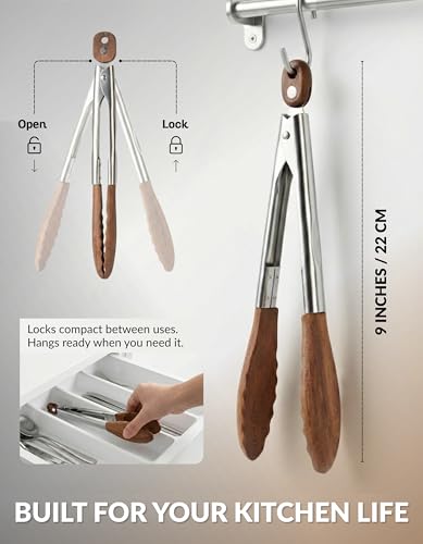 Walnut Wood Tongs for Cooking