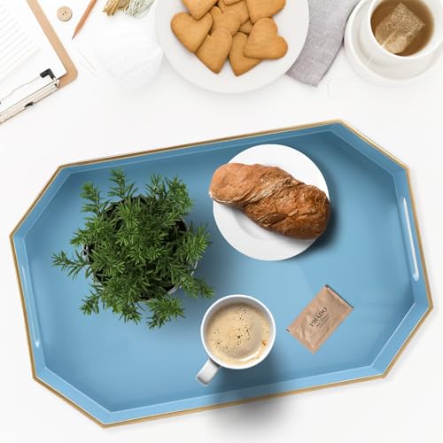 Blue Plastic Serving Tray for Ottoman