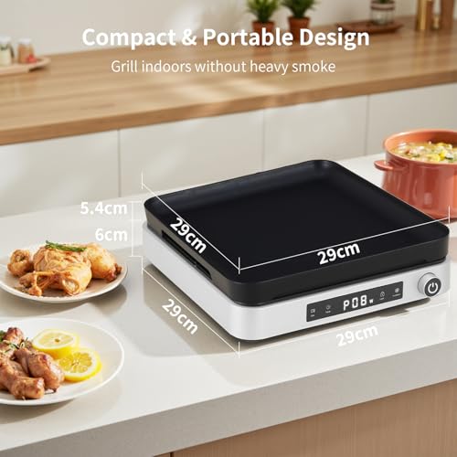 Portable Induction Cooktop with Griddle Pan