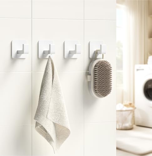 Square Self Adhesive Towel Hooks (4 Count)