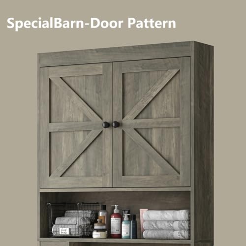 32.3''W Over The Toilet Storage Cabinet with Barn Doors