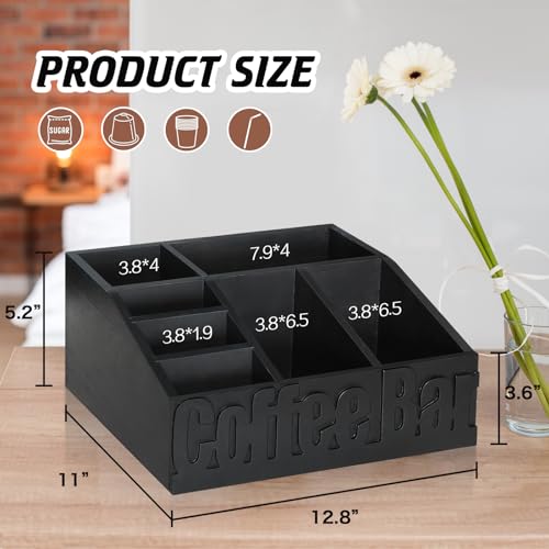 Coffee Bar Organizer for Coffee Bar Accessories (7 Compartments)