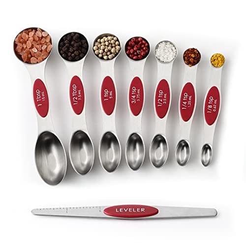 Stainless Steel 8 Magnetic Measuring Spoons Set (2 Count)