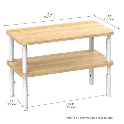 Bamboo Cabinet Organizer Shelf 2 Pack (2 Count)