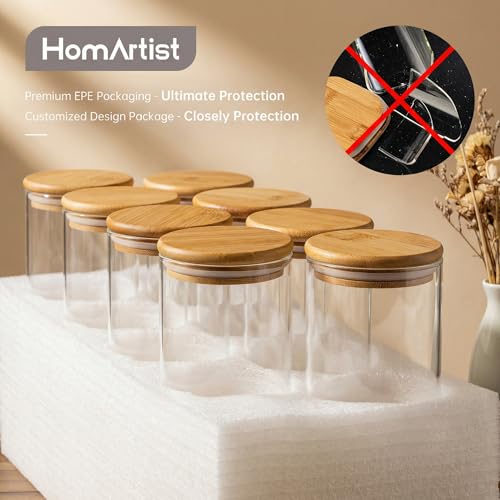 132oz Large Glass Storage Containers with Bamboo Lids for Flour & Sugar (2 Count)