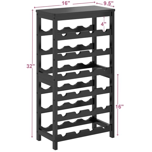 6 Tier Bamboo Wine Rack Freestanding Floor